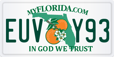 FL license plate EUVY93