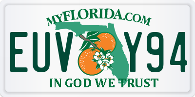 FL license plate EUVY94