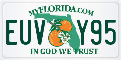 FL license plate EUVY95