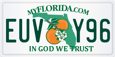 FL license plate EUVY96