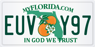 FL license plate EUVY97