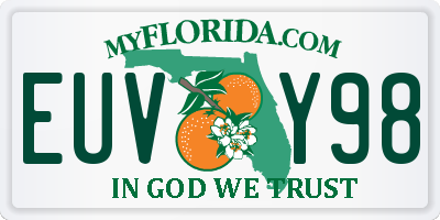 FL license plate EUVY98