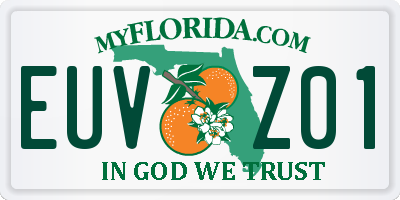 FL license plate EUVZ01