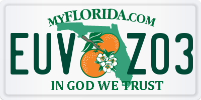 FL license plate EUVZ03