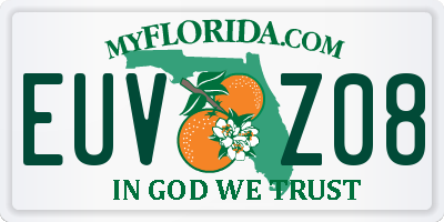 FL license plate EUVZ08