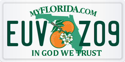 FL license plate EUVZ09