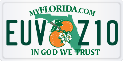 FL license plate EUVZ10