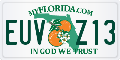 FL license plate EUVZ13