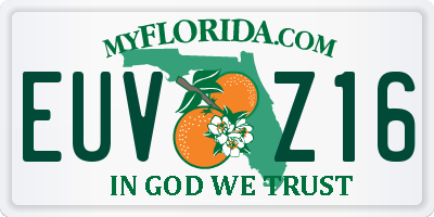 FL license plate EUVZ16