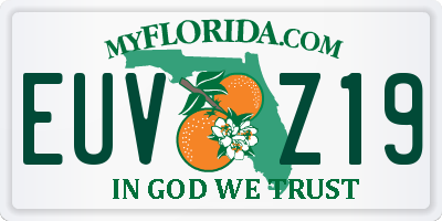 FL license plate EUVZ19