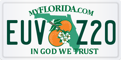 FL license plate EUVZ20