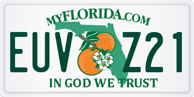 FL license plate EUVZ21