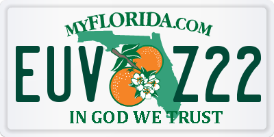 FL license plate EUVZ22
