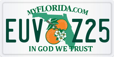 FL license plate EUVZ25