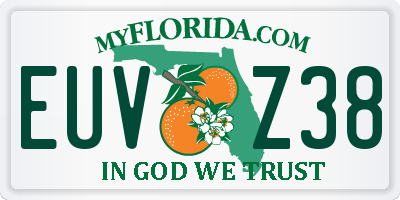 FL license plate EUVZ38
