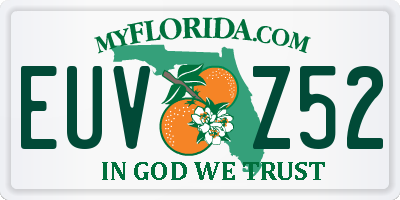 FL license plate EUVZ52