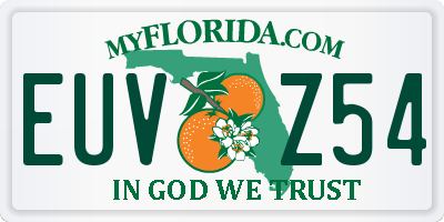FL license plate EUVZ54