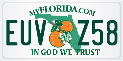 FL license plate EUVZ58