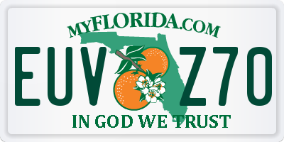 FL license plate EUVZ70