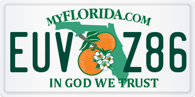 FL license plate EUVZ86
