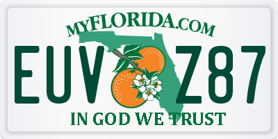 FL license plate EUVZ87