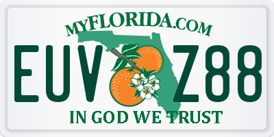 FL license plate EUVZ88