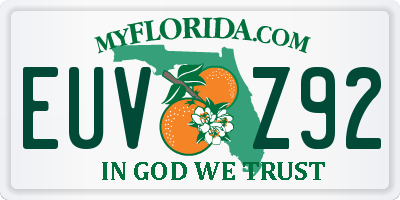 FL license plate EUVZ92