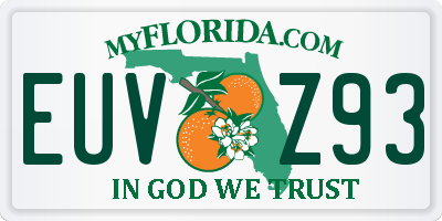 FL license plate EUVZ93