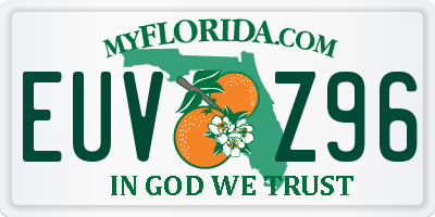 FL license plate EUVZ96