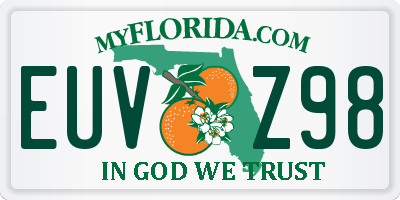 FL license plate EUVZ98