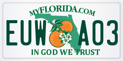 FL license plate EUWA03
