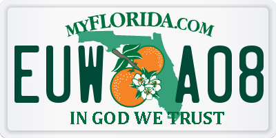 FL license plate EUWA08