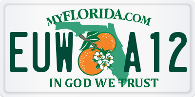 FL license plate EUWA12
