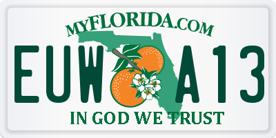 FL license plate EUWA13