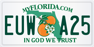 FL license plate EUWA25