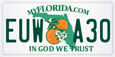 FL license plate EUWA30