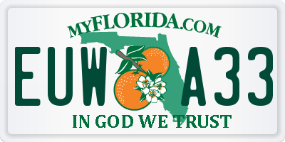 FL license plate EUWA33