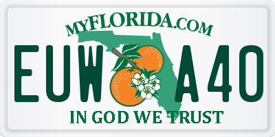 FL license plate EUWA40