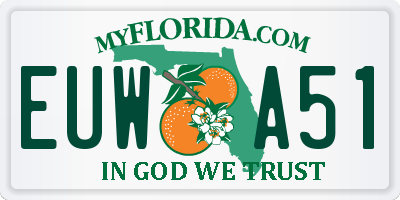 FL license plate EUWA51