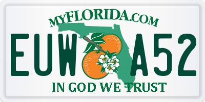 FL license plate EUWA52