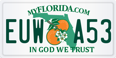 FL license plate EUWA53