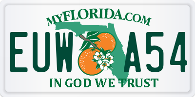 FL license plate EUWA54