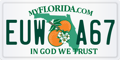 FL license plate EUWA67