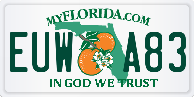 FL license plate EUWA83
