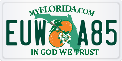 FL license plate EUWA85