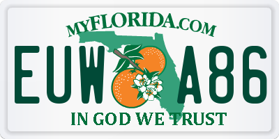 FL license plate EUWA86