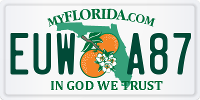 FL license plate EUWA87