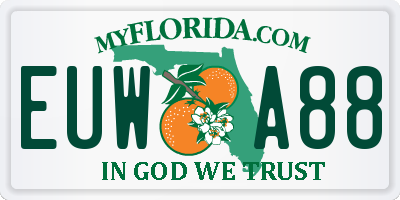 FL license plate EUWA88