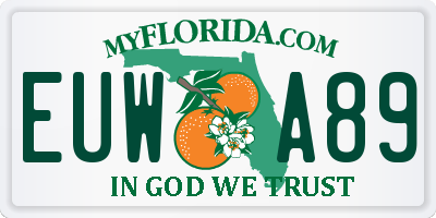 FL license plate EUWA89