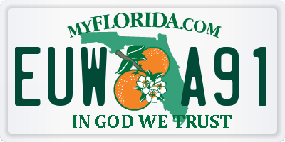 FL license plate EUWA91